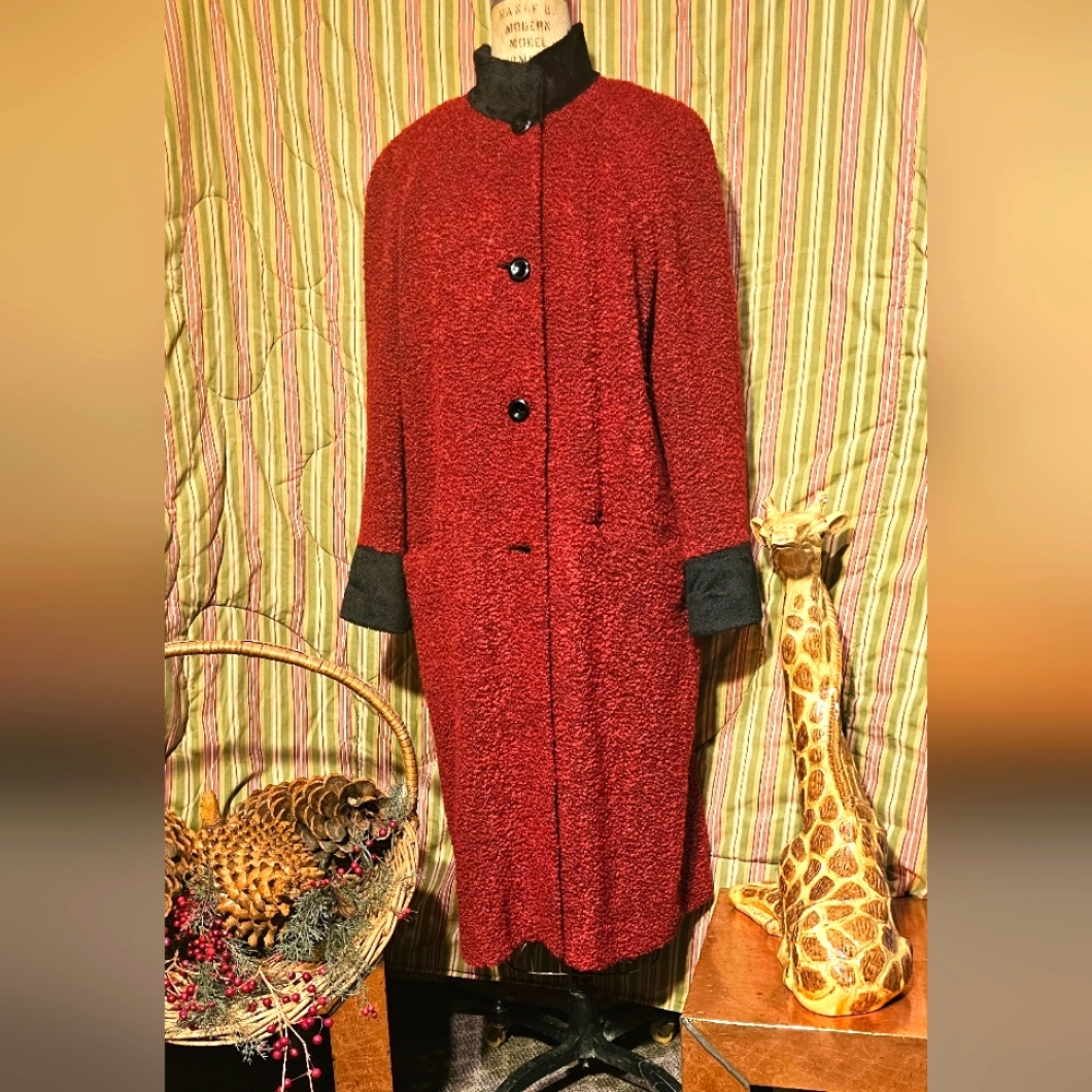 Beautiful women's long winter jacket with faux fur collar